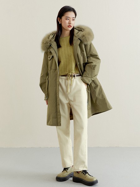 衣莱尔女装2022秋冬季白色阔腿裤