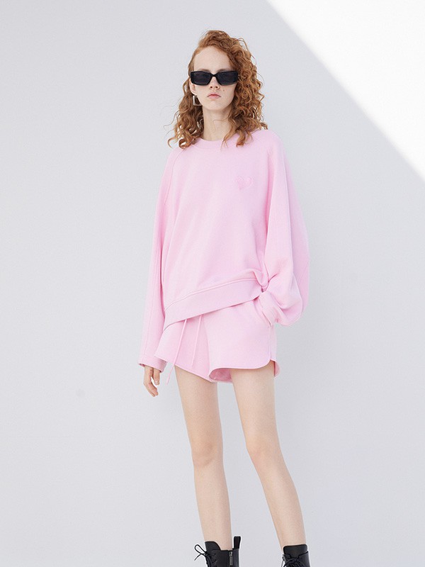 摩安珂 女装2023春夏季粉色T恤