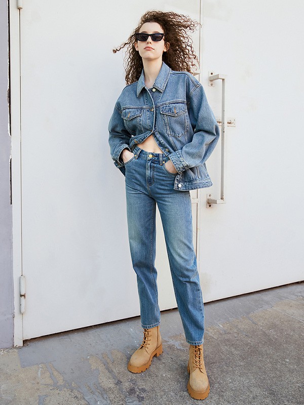 摩安珂 女装2023春夏季藏蓝色长裤