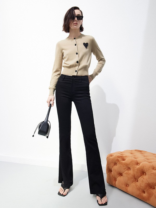 摩安珂 女装2023春夏季黑色长裤