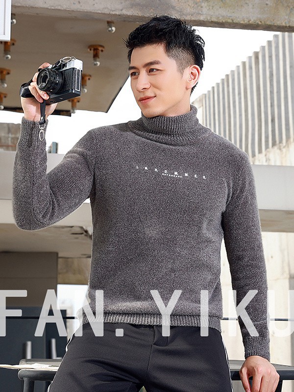范衣库男装2022秋冬季灰色毛衣