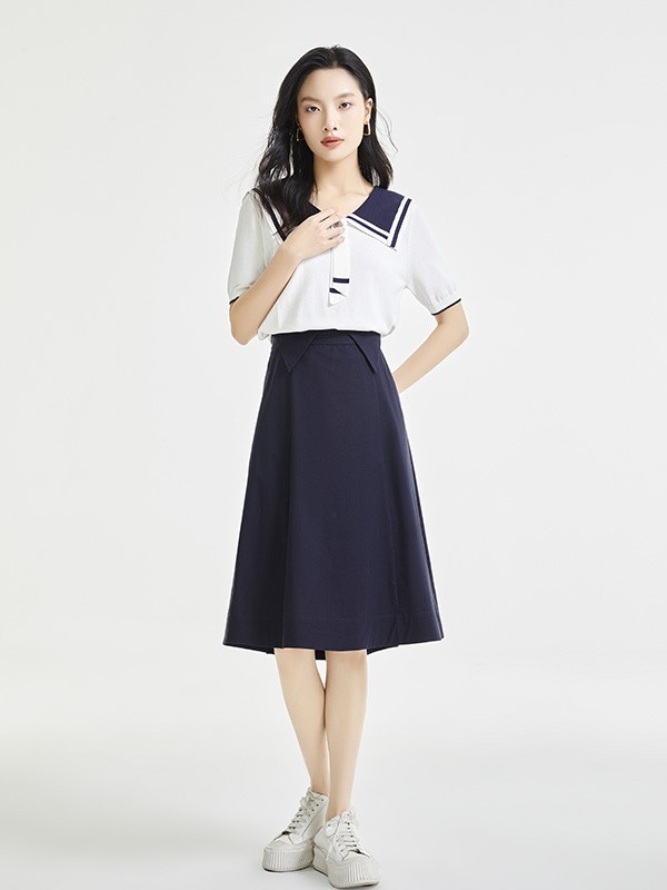 迪笛欧女装2023春夏季白色T恤