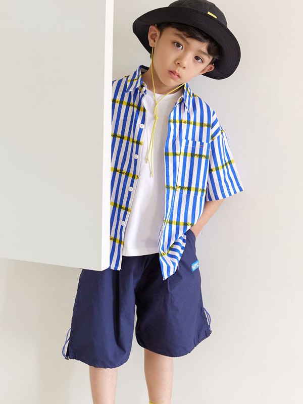 花田彩童装2023春夏季藏蓝色短裙