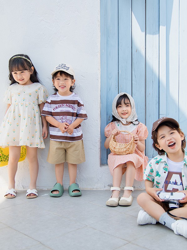 田田小象2023春夏季白色连衣裙