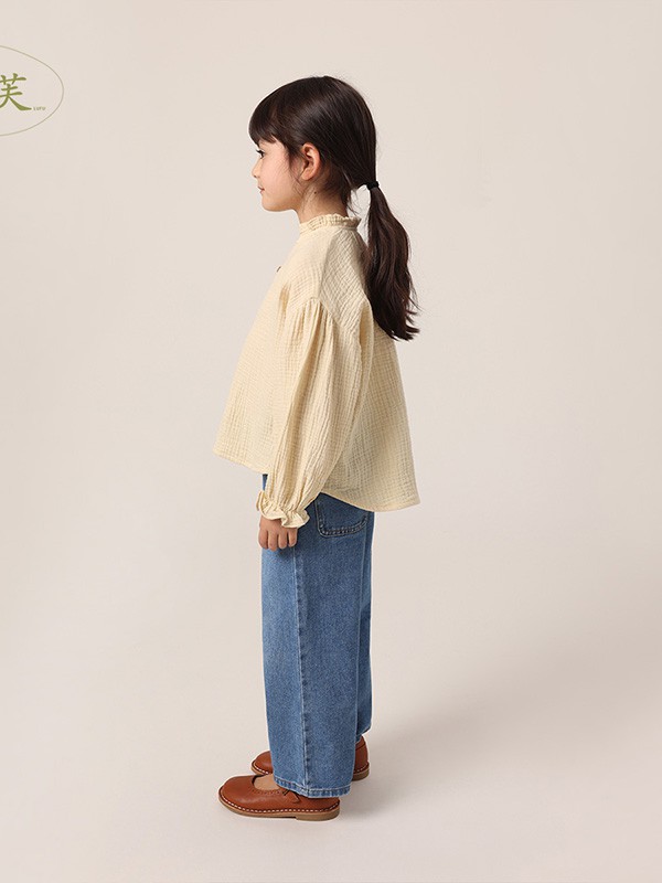 马克珍妮2023春夏季黄色衬衫