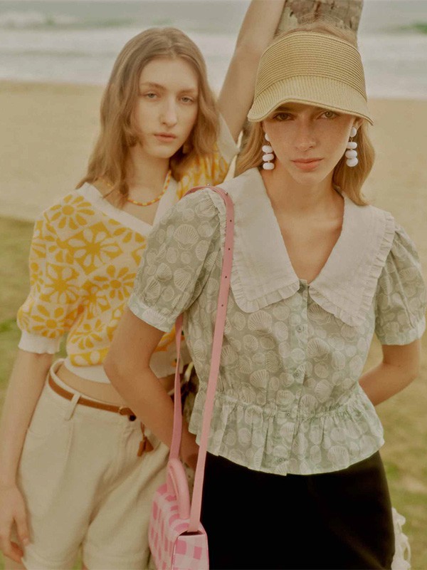 费依女装2023春夏季米色长裤