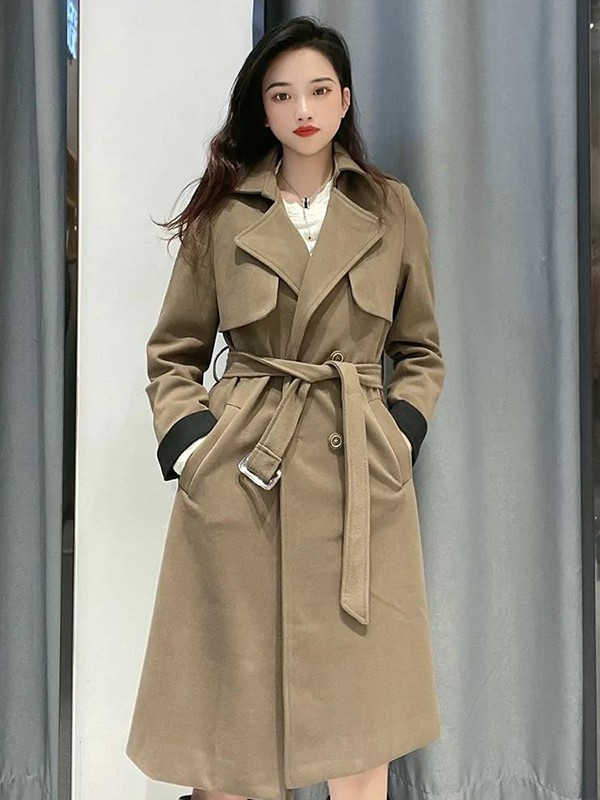 妙站2023春夏季咖啡色风衣