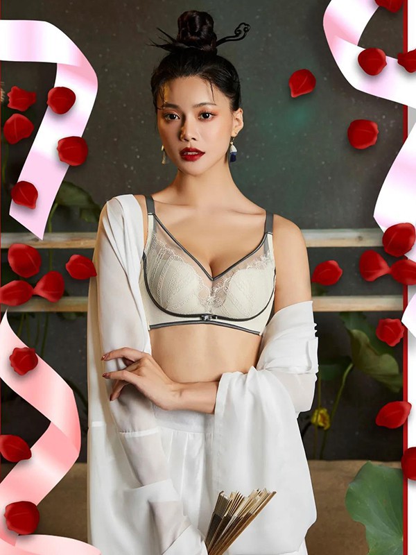 千百棉内衣2023春夏季白色时尚内衣