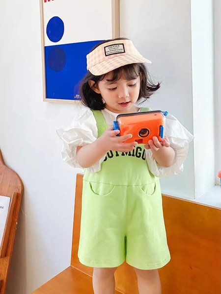 秋米果童装2023春夏季绿色连体裤