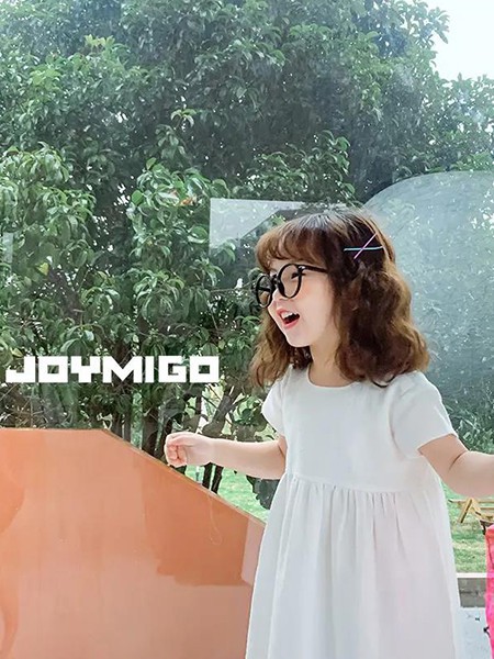 秋米果童装2023春夏季白色连衣裙