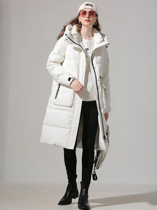 领卉女装2022秋冬季白色棉服