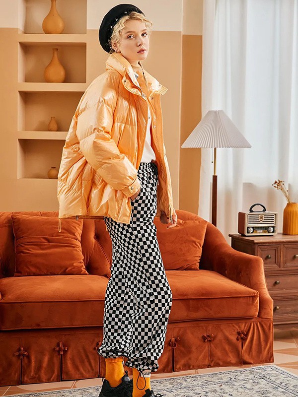 速映2022秋冬季橙色棉服