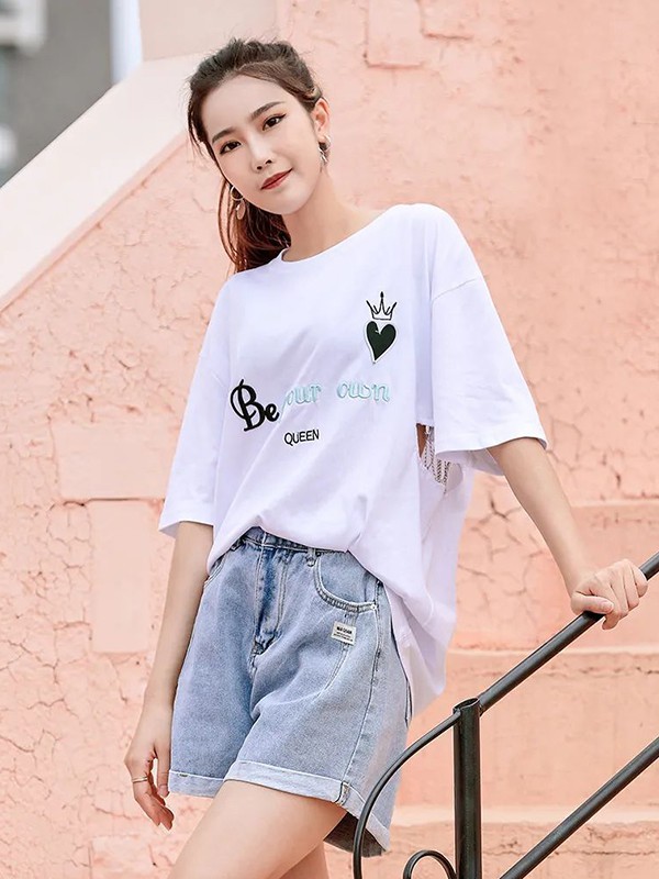 欧禾女装2023春夏季白色T恤