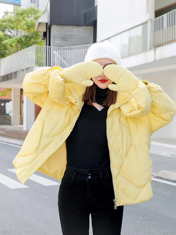 V.NICOLE2022秋冬季黄色棉服