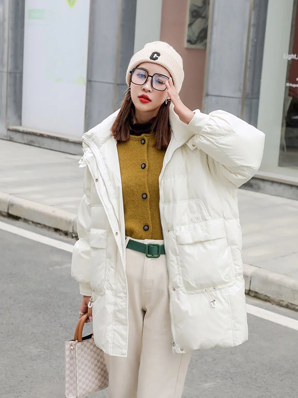 V.NICOLE2022秋冬季白色长裤