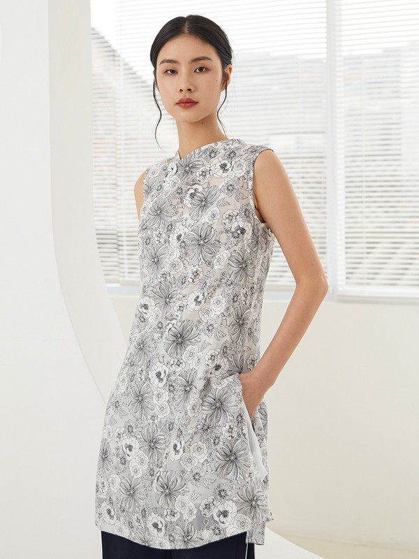 皑如女装2023春夏季白色连衣裙