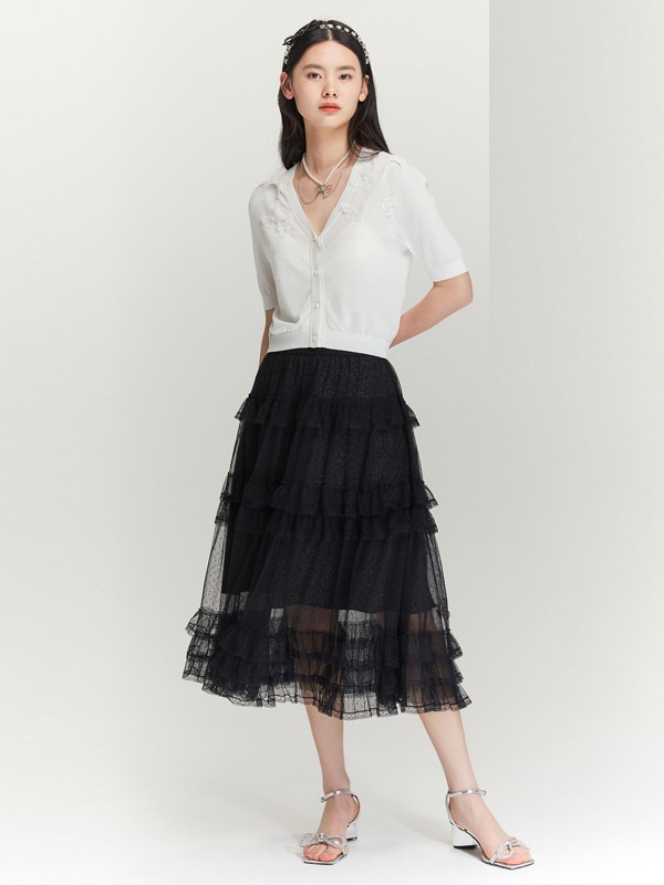 爱丽娜米罗女装2023春夏季白色上衣