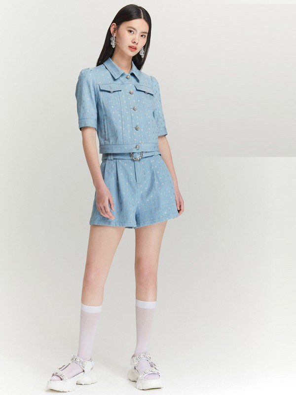 爱丽娜米罗女装2023春夏季蓝色连体裤