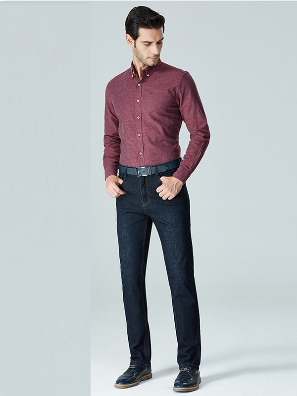 虎都2022秋冬季酒红色衬衫