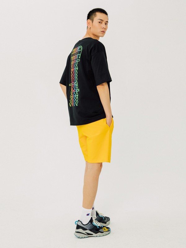 冠军运动装2023春夏季黑色T恤