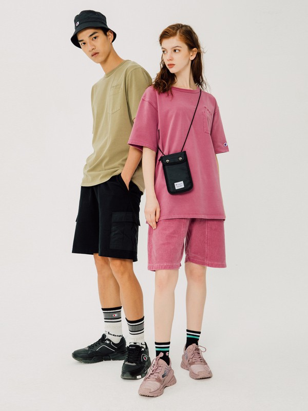 冠军运动装2023春夏季粉色T恤