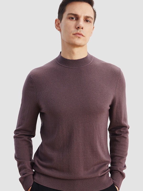 步森男装2023春夏季酒红色T恤