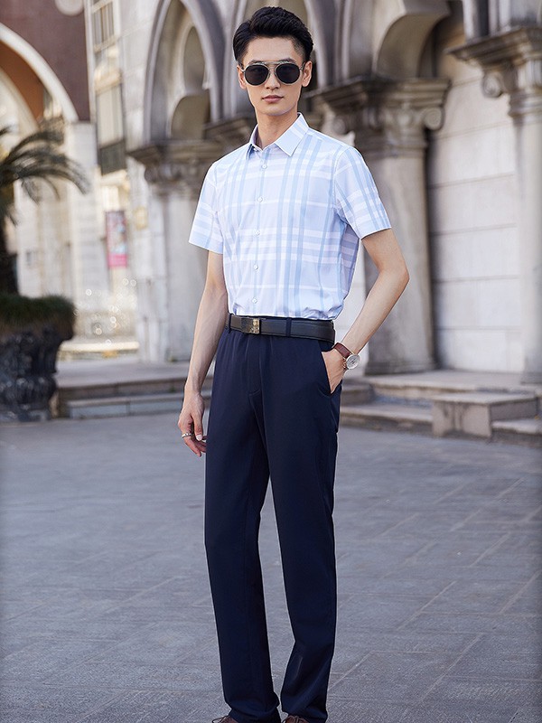 步森男装2023春夏季白色衬衫