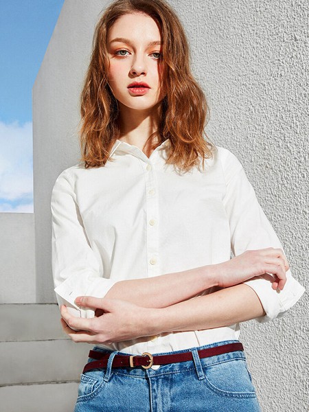 佐丹奴休闲装2023春夏季白色衬衫