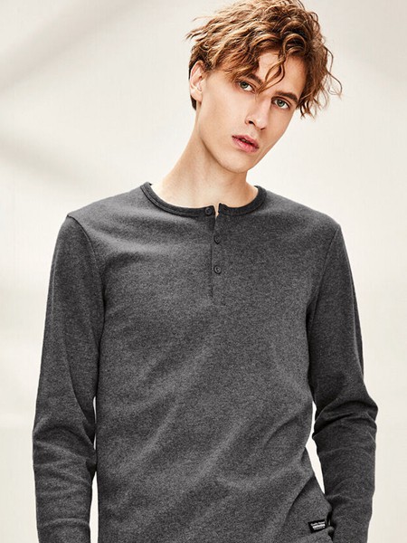 佐丹奴休闲装2023春夏季灰色T恤