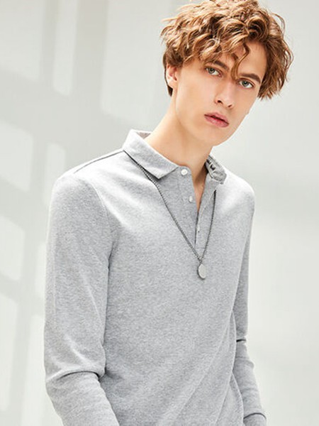 佐丹奴休闲装2023春夏季灰色polo衫