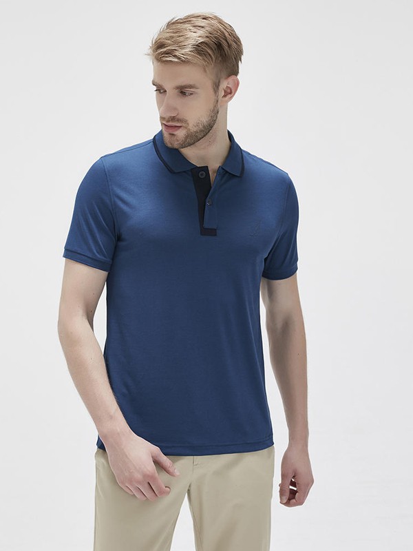 诺帝卡2023春夏季藏蓝色polo衫