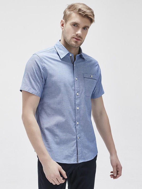 诺帝卡2023春夏季蓝色衬衫