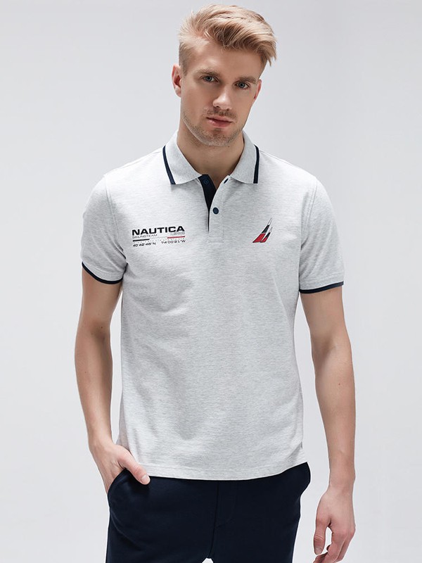 诺帝卡2023春夏季白色polo衫