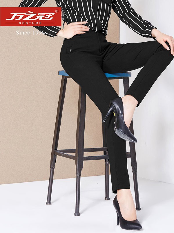 万之冠2023春夏季黑色长裤