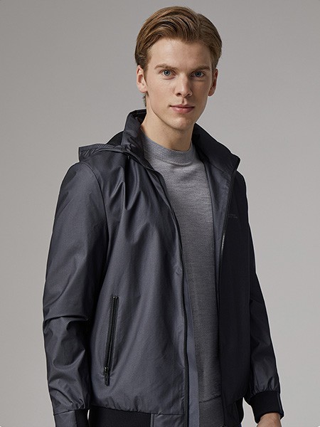 九牧王男装2023春夏季灰色针织衫