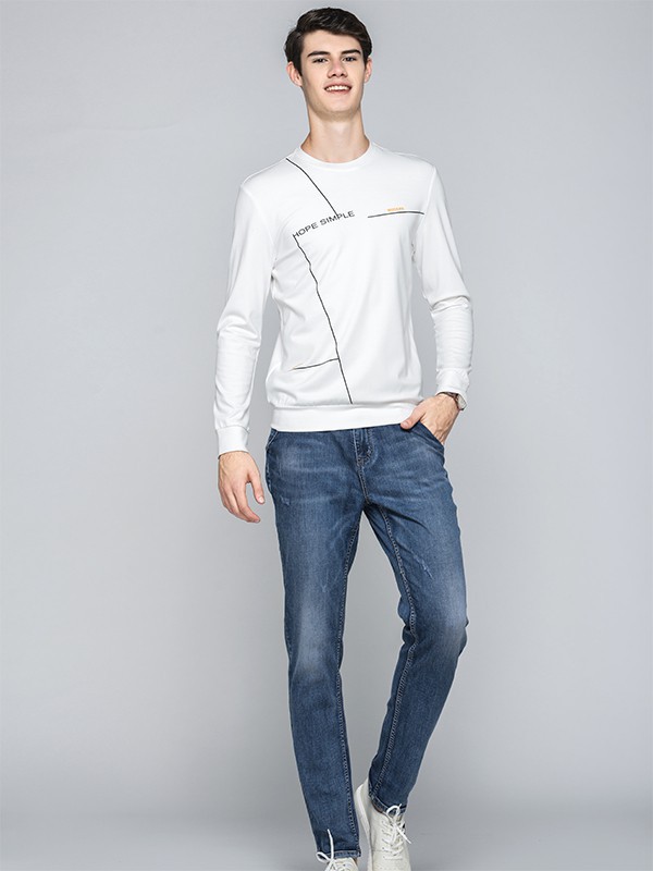 鲁宾汉男装2023春夏季白色T恤