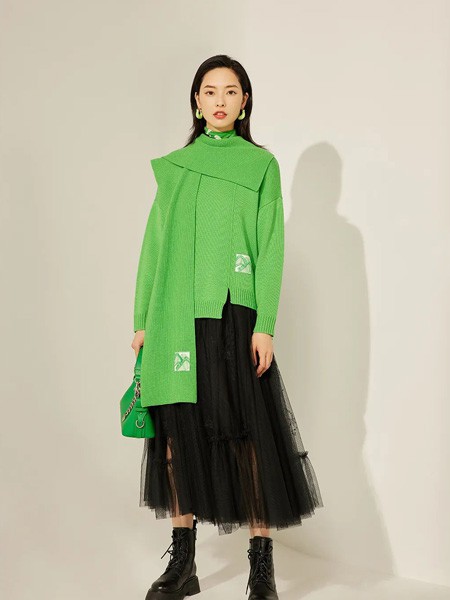 粉蓝女装2023春夏季绿色外套