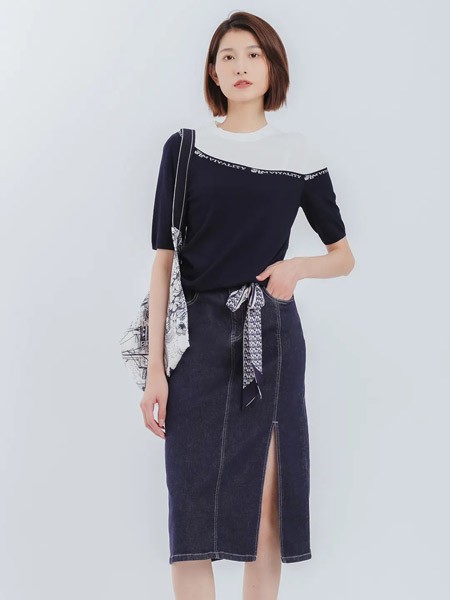 卓影2023春夏季黑色包臀裙