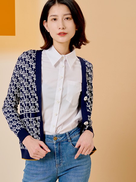 卓影女装2023春夏季白色衬衫