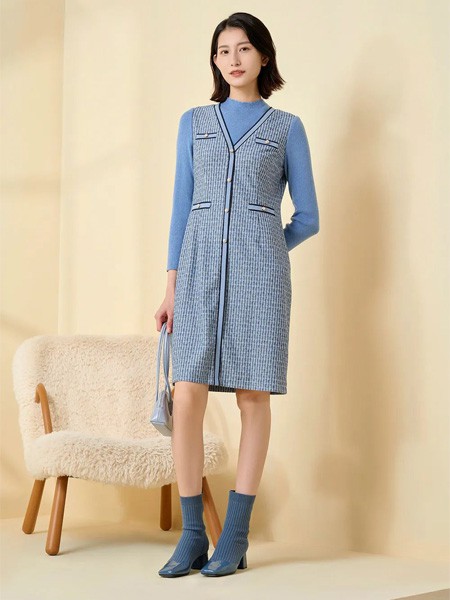 卓影女装2023春夏季灰色连衣裙