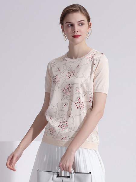 兆君羊衫毛衫2023春夏季白色长裙