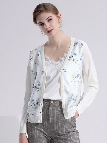 兆君羊衫毛衫2023春夏季白色背心