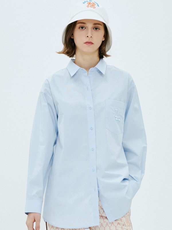 MLB棒球大联盟休闲装2023春夏季蓝色衬衫