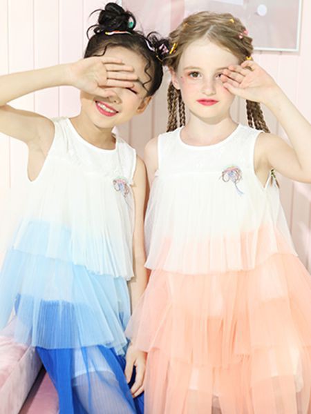 卡儿菲特童装2023春夏季白色吊带裙