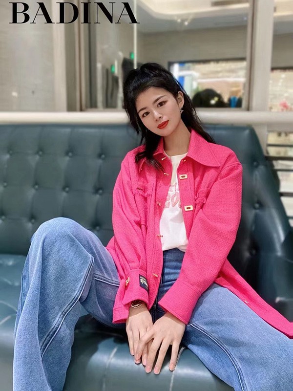 芭蒂娜2022春夏季粉色衬衫