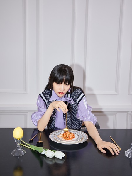 纳俪2023春夏季紫色衬衫