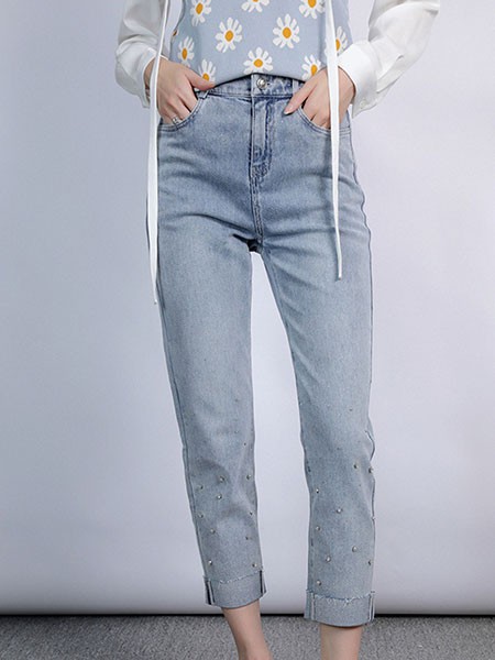 伊华欧秀女装2022秋冬季灰色长裤