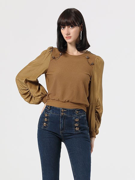 伊华欧秀女装2022秋冬季藏蓝色长裤