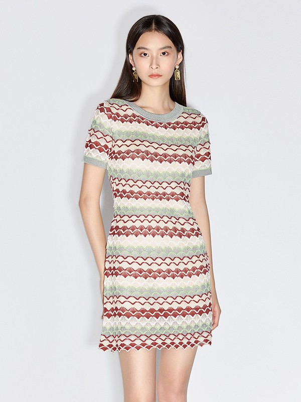 欧时力女装2023春夏季蓝色连衣裙