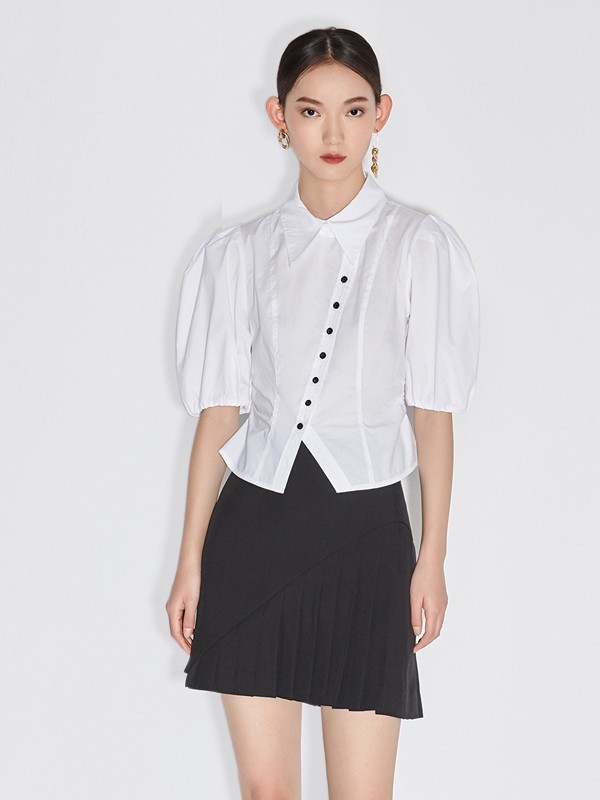 欧时力女装2023春夏季白色衬衫